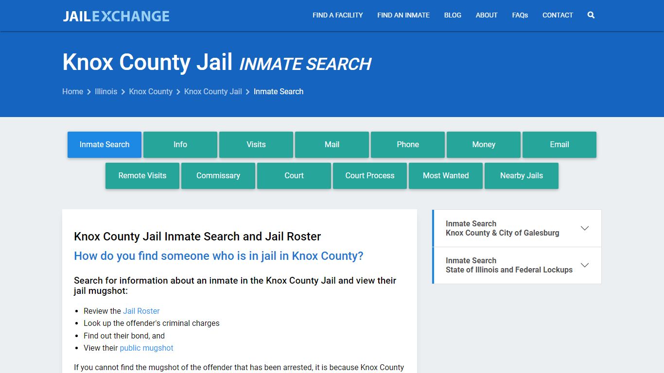 Inmate Search: Roster & Mugshots - Knox County Jail, IL